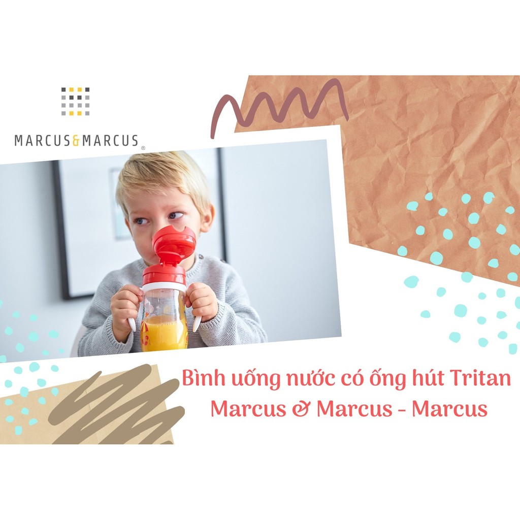 Bình uống nước có ống hút cho bé Tritan Marcus &amp; Marcus, từ 12 tháng - Marcus