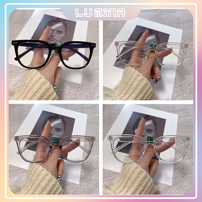 Gọng kính cận nam nữ 2 chấm ngang phong cách hiện đại trẻ trung kính giả cận chống tia UV khói bụi thay được tròng 104