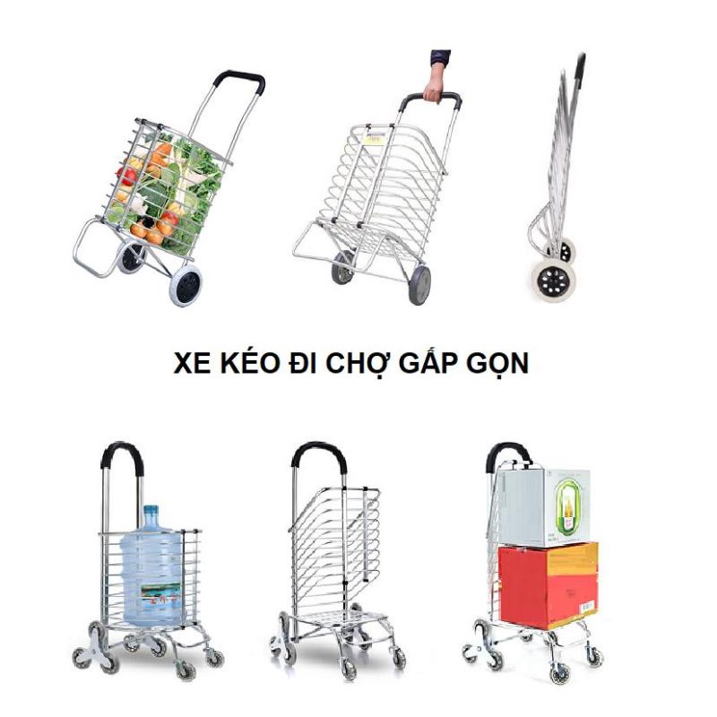 Xe Kéo Đi Chợ Đi Siêu Thị Gấp Gọn Có Bánh Xe Đa Năng Vô Cùng Tiện Lợi Siêu Nhẹ Và Chắc Chắn