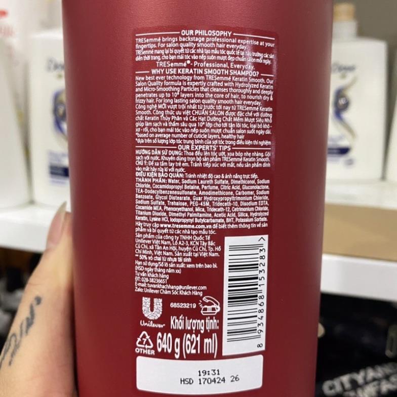 Dầu gội Tresemme Keratin Smooth chai 640g