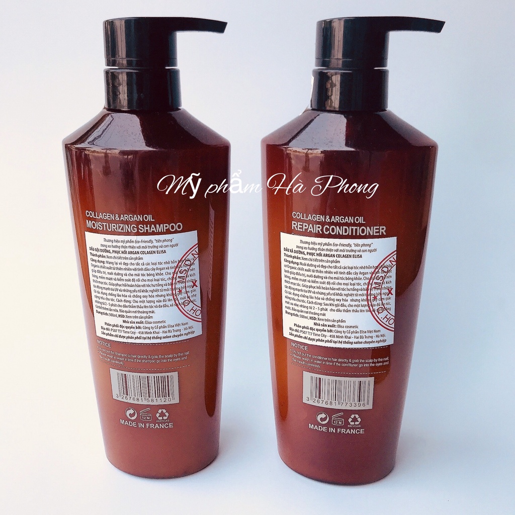 Dầu Cặp Gội Xả Elisaa Collagen Argan Dưỡng Phục Hồi( 500ml) [ Chính Hãng ]