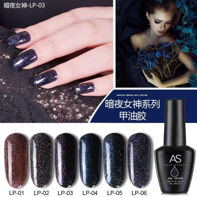 Sơn Gel AS vỏ đen Mã LP ( Cam Kết Chính Hãng - làm khô sơn gel bằng máy hơ uvled )