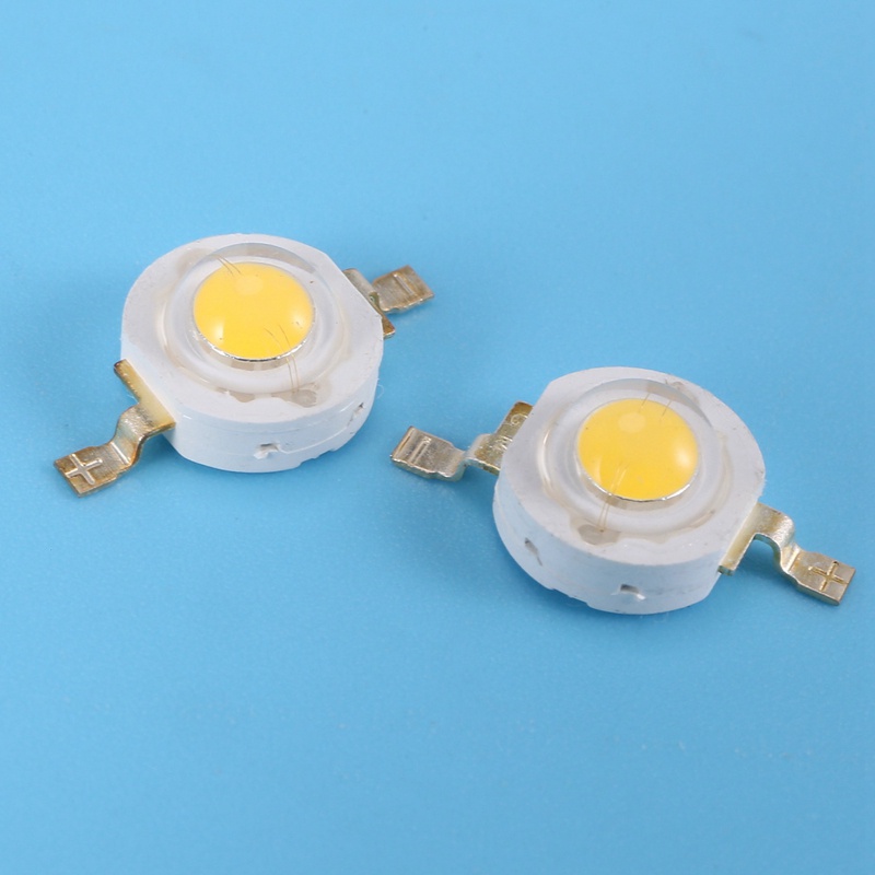 Set 10 Hạt Đèn LED Ánh Sáng Trắng Công Suất Cao 2 Pin 3W 100-110Lm