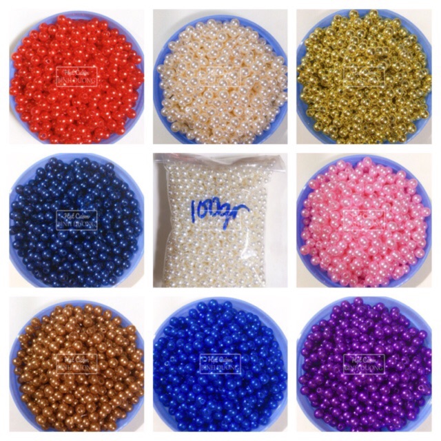 Khoảng 1800 Hạt bẹtngọc trai nhựa 5mm giá rẻ gói 100gram