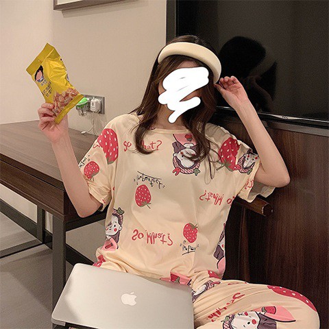 Set đồ ngủ mùa hè ulzzang dâu tây DN075 (có ảnh thật)