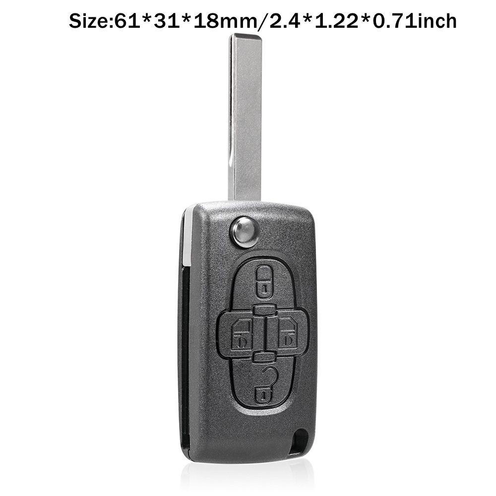 Chìa Khóa Điều Khiển Từ Xa 4 Nút 433MHz Bền Bỉ Chuyên Dụng Cho Peugeot