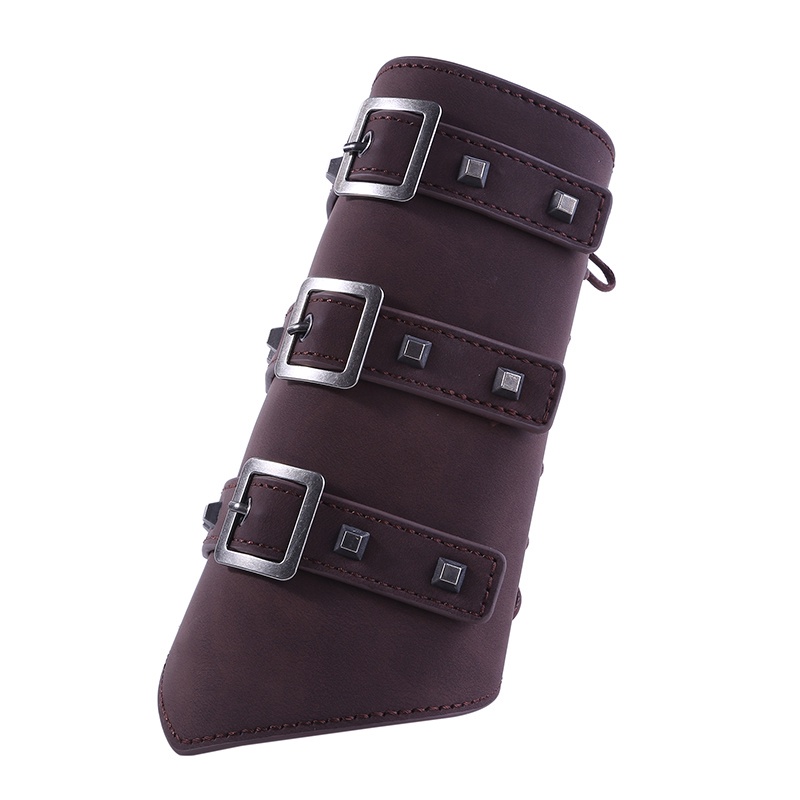 Vòng Tay Da Bản To Điều Chỉnh Được Phong Cách Punk Cho Nam