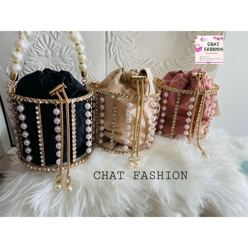 Giỏ tiệc cao cấp đính hạt -túi phù dâu tiểu thư
