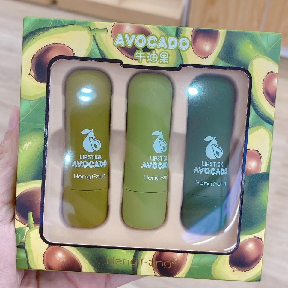 Set son lì 3 cây Avocado Lipstick Hengfang