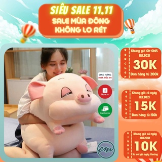 Gấu bông gối ôm heo phê cần - Màu hồng, ghi - Kích thước 50-70-100cm