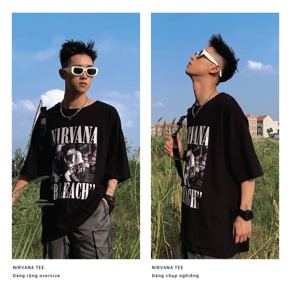 Áo thun nam nữ Nirvana Bleach City Cycle - Áo thun tay lỡ Unisex form rộng Local Brand