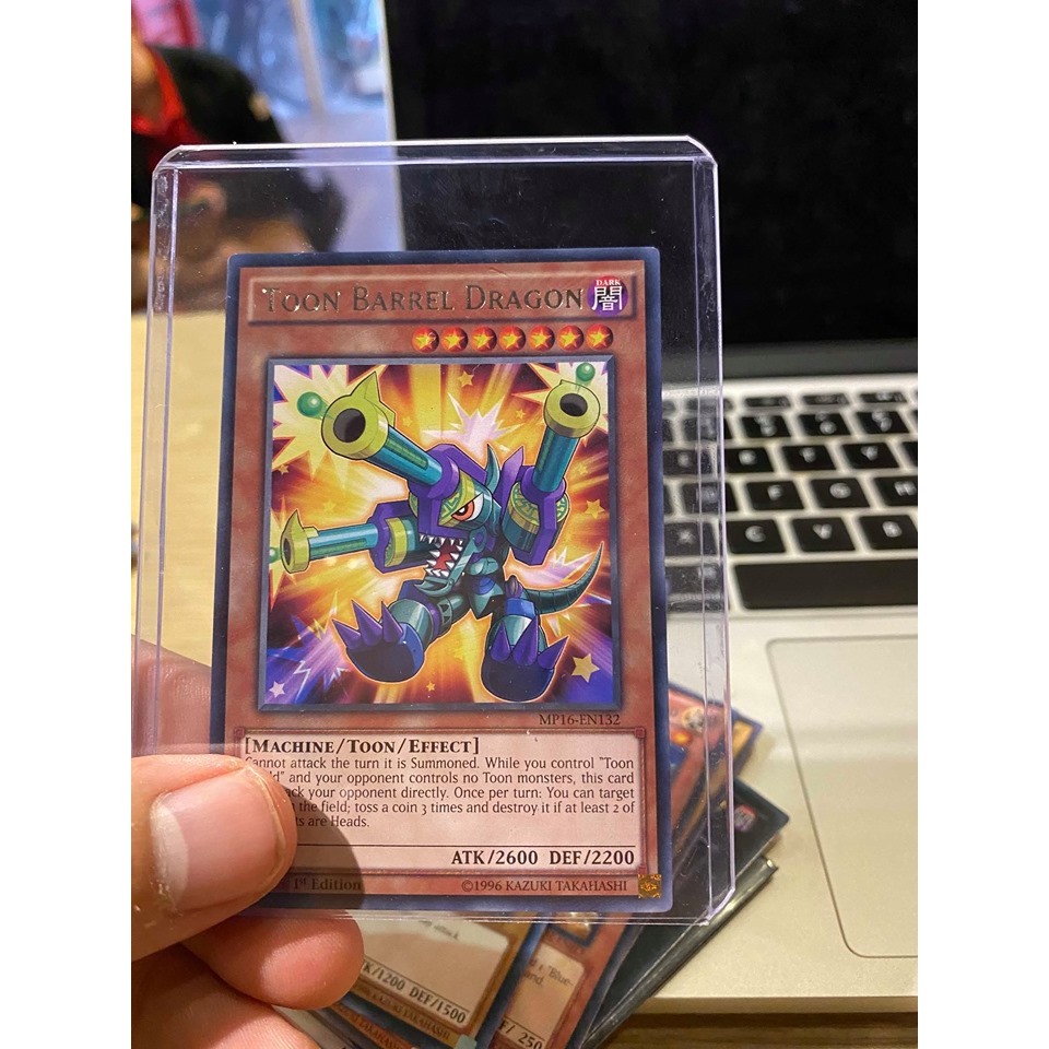 Lá bài thẻ bài Yugioh Toon Barrel Dragon – Rare - Tặng bọc bài nhựa bảo quản