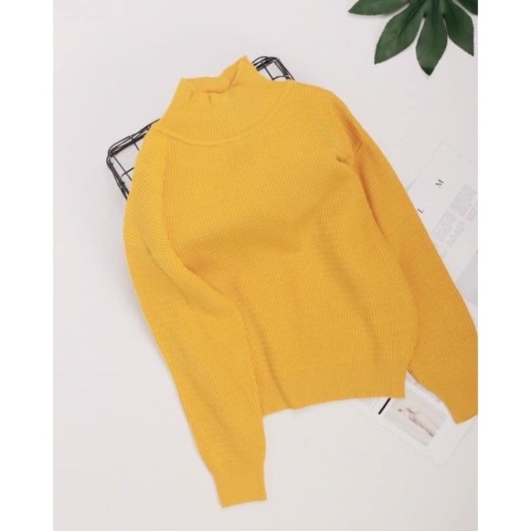 Áo len nữ hàn quốc cổ lọ form rộng dài tay dày đẹp Moonki AL01 | BigBuy360 - bigbuy360.vn