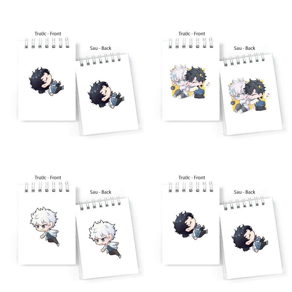 Sổ tay in hình Người đại diện thời gian lò xo 6x10 ghi chú tiện lợi học tập xinh xắn anime chibi