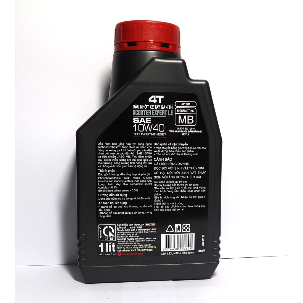 Nhớt Motul Scooter Expert 10W40 Cho Xe Tay Ga Cao Cấp (1L)