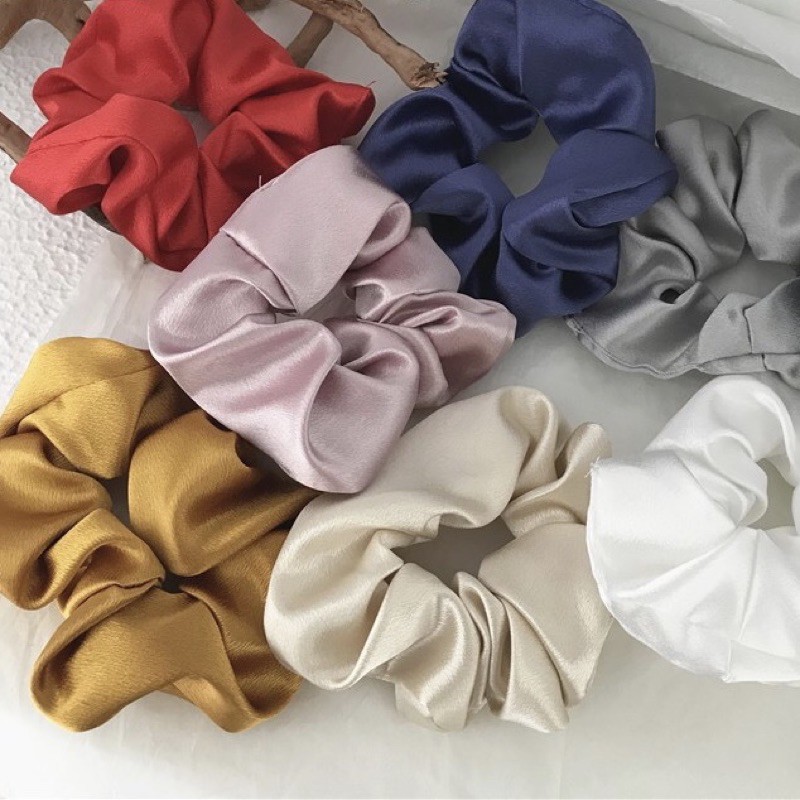 Dây buộc tóc vải lụa satin Scrunchies nhiều màu | BigBuy360 - bigbuy360.vn