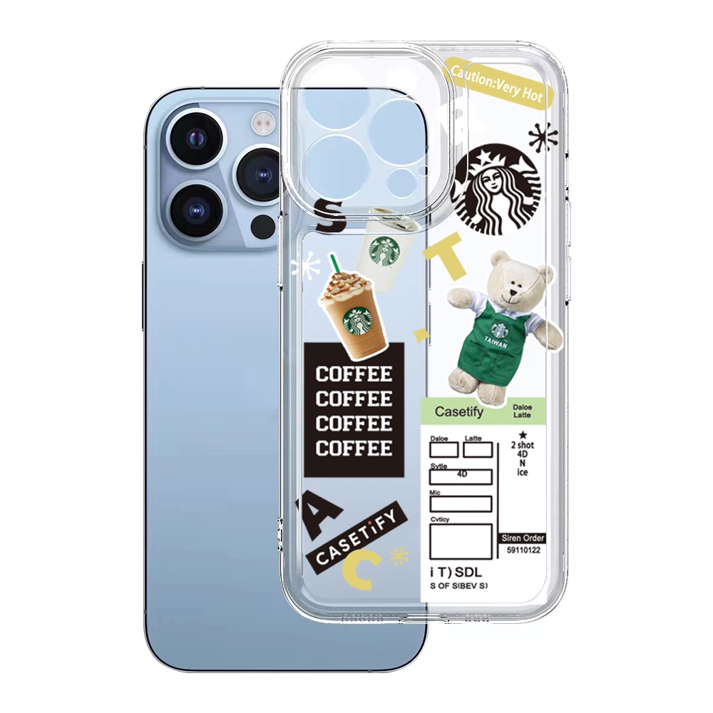 Ốp Điện Thoại TPU Trong Suốt Hình Gấu Starbucks Cho Xiaomi Redmi Note 11 12 Pro 5G 11S 10 Pro 4G 10S Redmi 12C 11A 10C 9C