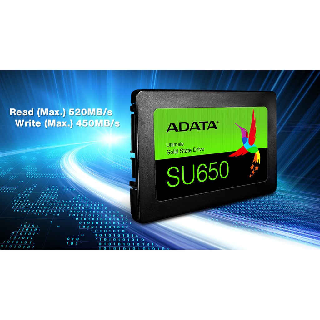 Ổ Cứng SSD Adata SU650 - 240GB SATA3  | Đọc: 520MB/s, Ghi: 450MB/s ( Mới, Chính Hãng, Bảo Hành 36 Tháng )