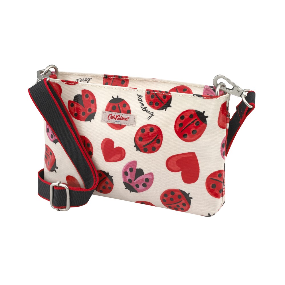 Cath Kidston - Túi đeo chéo Small Zipped Cross body Lovebugs - 984096 - Warm Cream