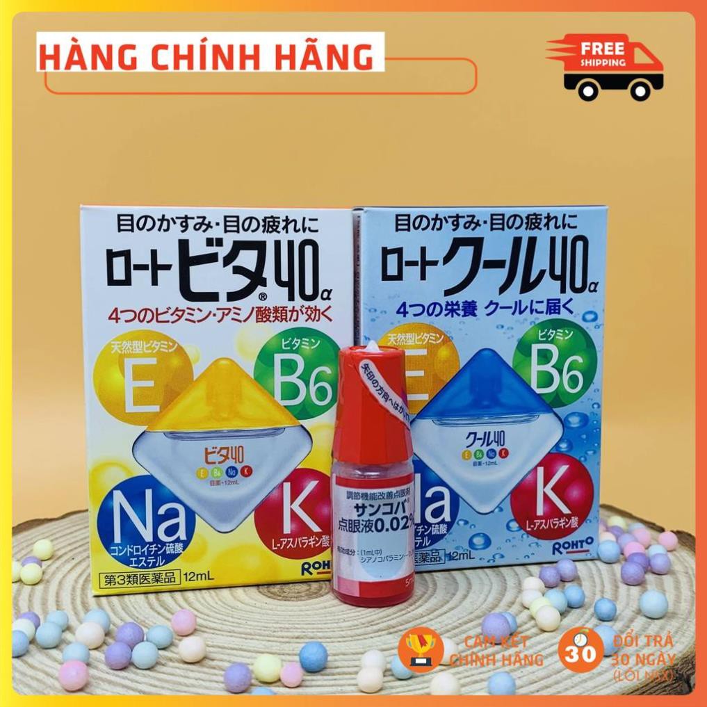 Thuốc nhỏ mắt Rohto Vita 40 Bổ Sung Vitamin 12ml hàng Nhật nội địa Maneki