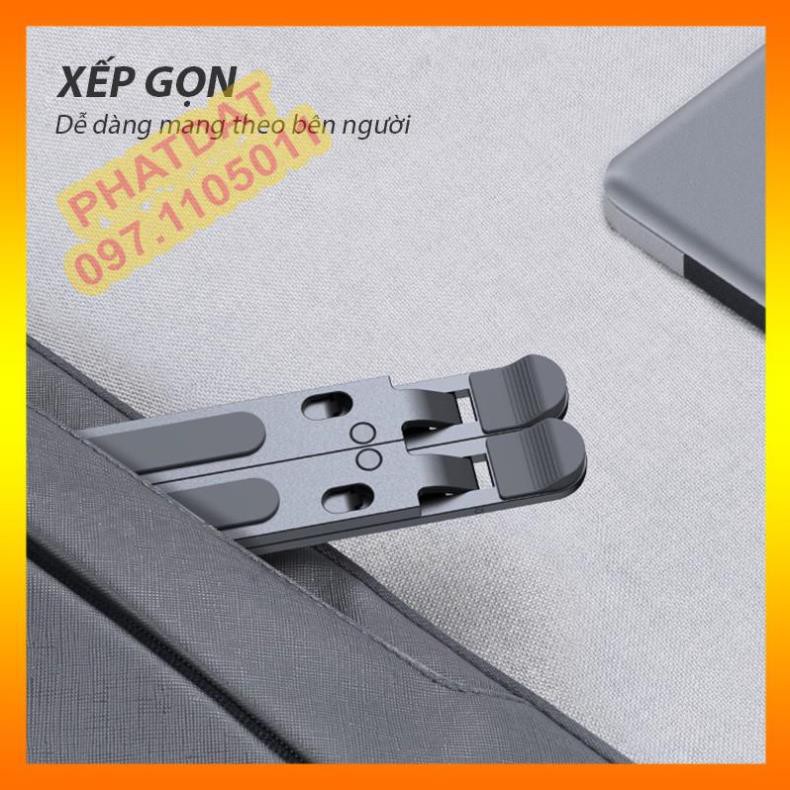 Giá Đỡ Laptop Bằng Nhôm Kim Loại, Đế Tản Nhiệt Laptop Macbook, Dùng Cho Máy Từ 11~17 inch, 8 Độ Cao Điều Chỉnh