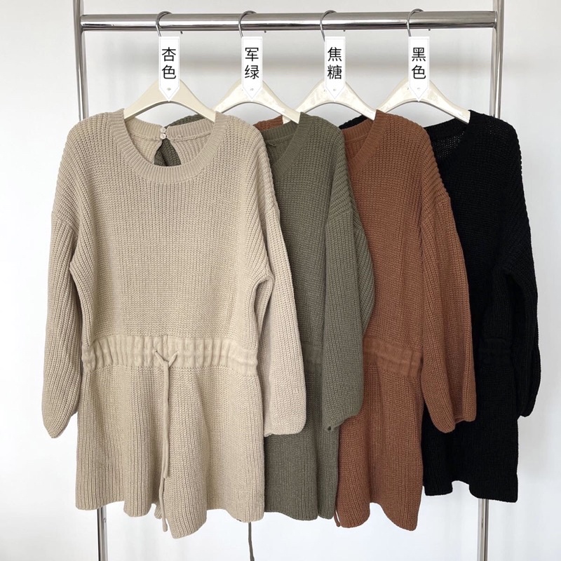 Set jump len buộc dây eo ulzzang Bazic one