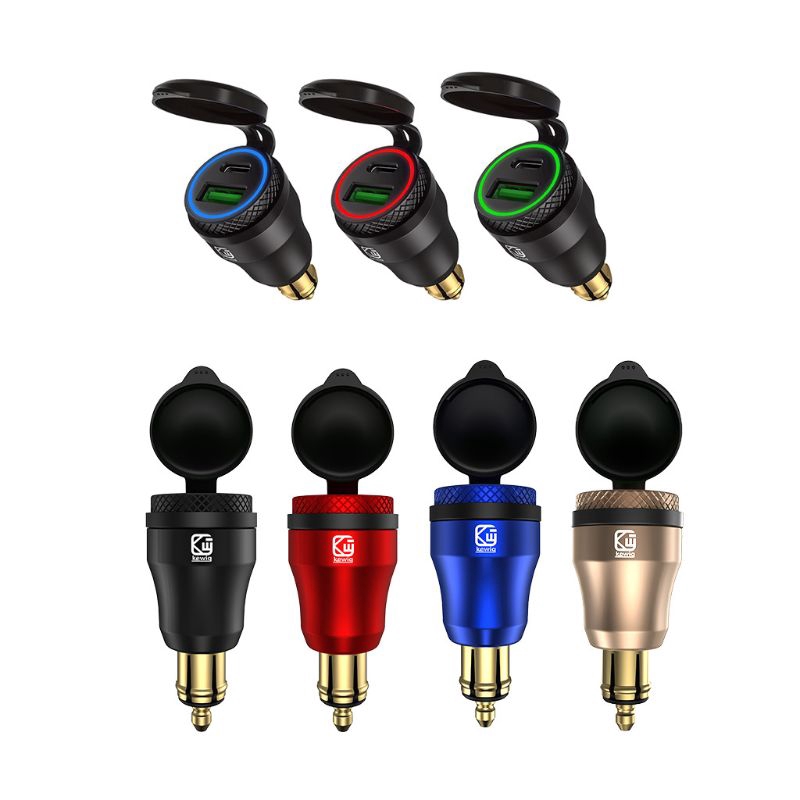 Bộ Sạc Nhanh Chống Nước 12v 24v Qc3.0 Usb Type C Pd Cho Xe Mô Tô Bmw Ducati Triumph