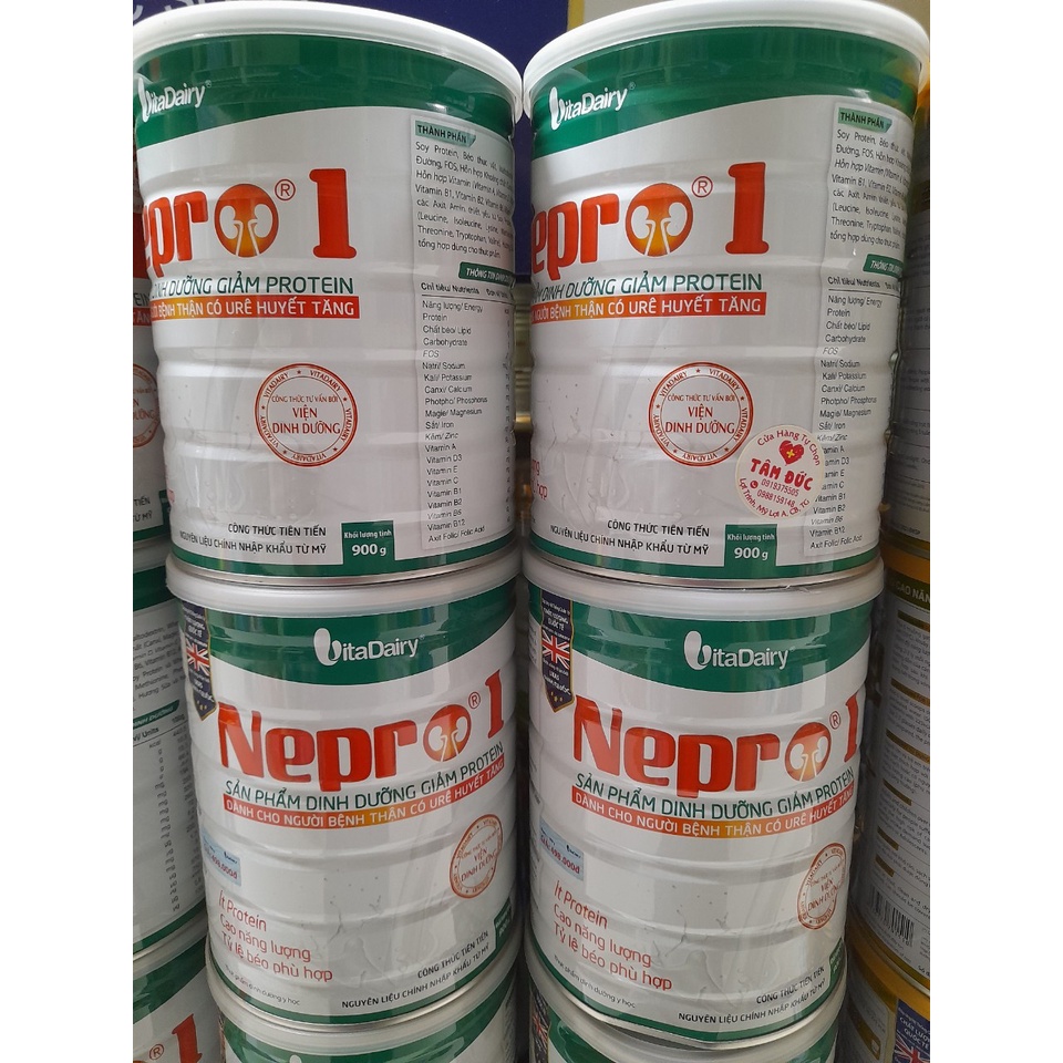 Lon Sữa 900g Nepro 1 Vitadairy Giảm Protein Dành Cho Người Thận Có Urê Huyết Tăng