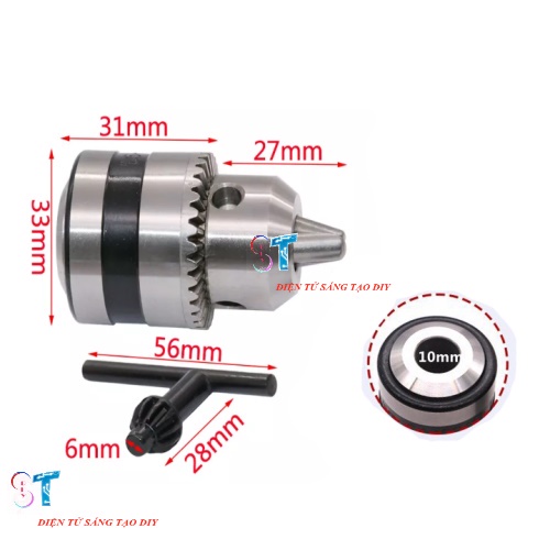 ĐẦU KẸP MŨI KHOAN 3 CHẤU B10 0.6-6.5MM