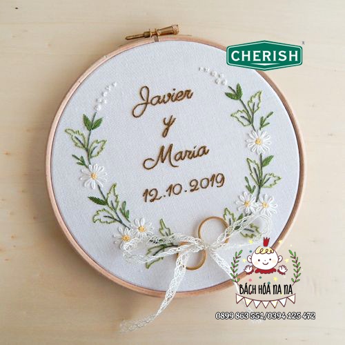 DIY bộ KIT tập thêu tay Chúc mừng sinh nhật handmade GÓI NGUYÊN LIỆU TỰ THÊU Bách hóa na na