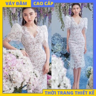 Đầm body dáng ôm đầm ren cao cấp ngắn tay dự tiệc dạ hội đi chơi sang trọng [HÀNG THIẾT KẾ CAO CẤP]