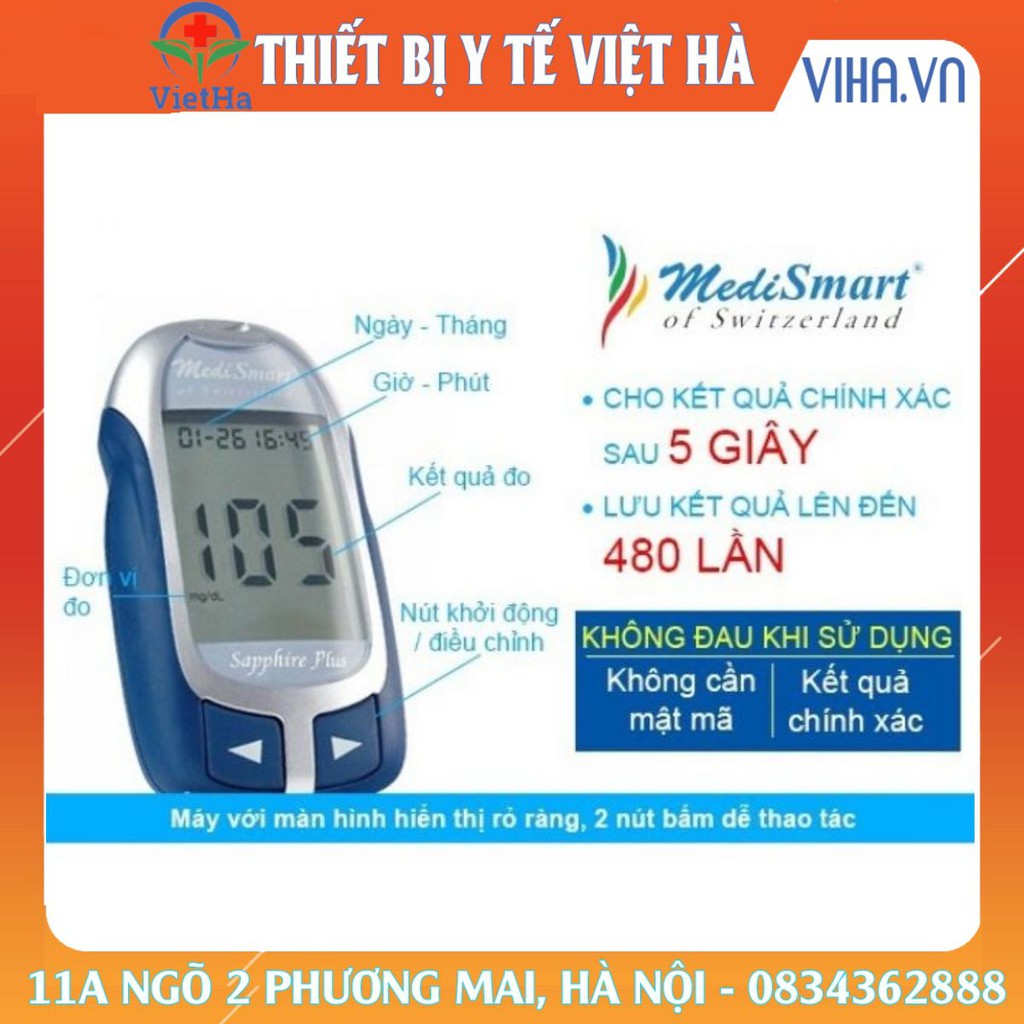 Máy đo đường huyết Medismart Sapphire Plus