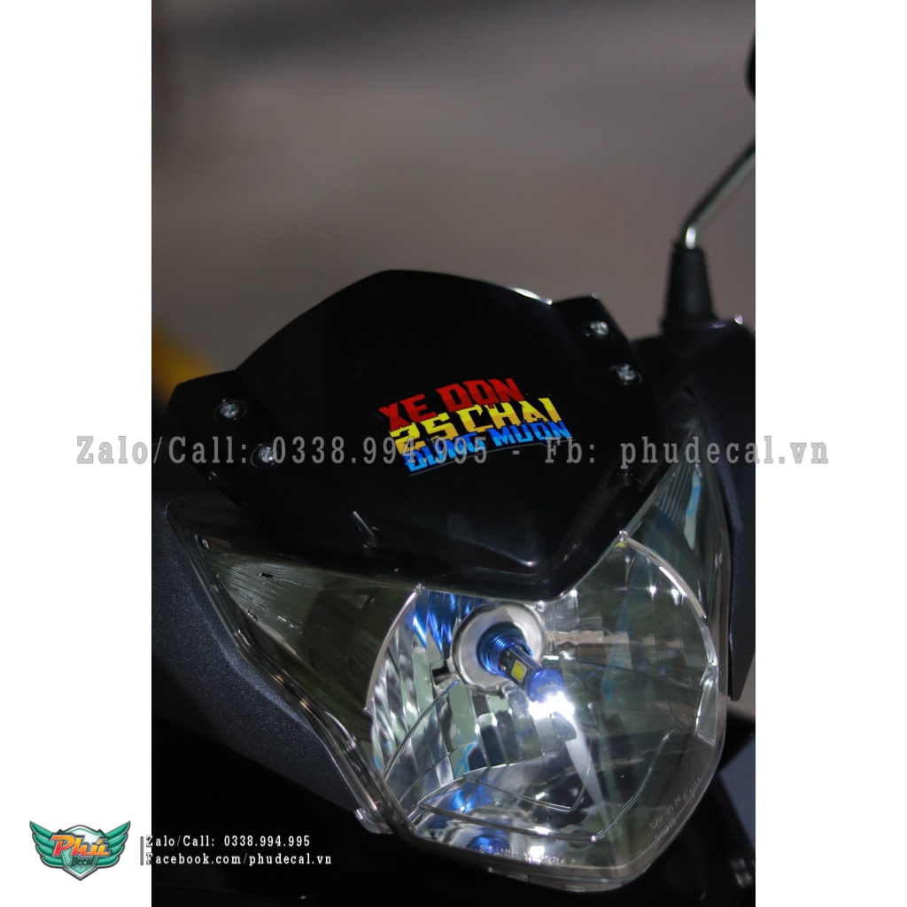 1 tem màu ngẫu nhiên logo sticker chữ xe dọn 25 Chai trending  best cà khịa vui nhộn hài hước xe độ 25 củ