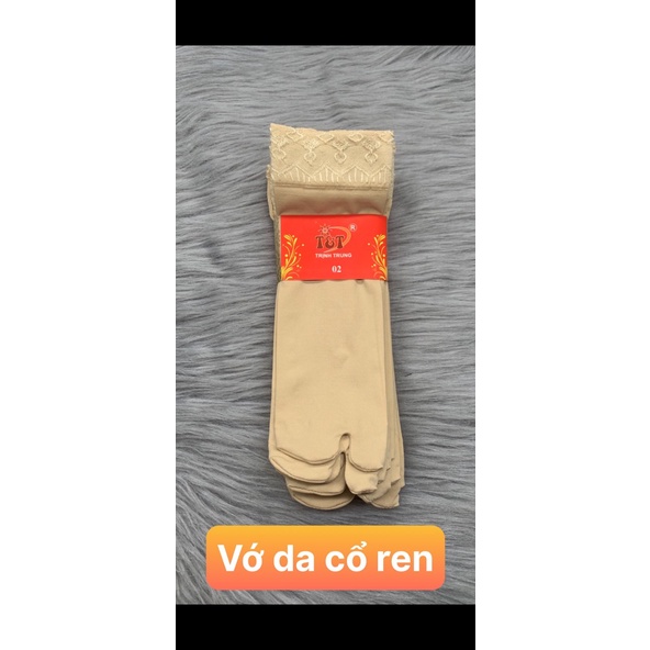 [HCM]Combo 5 hoặc 10 đôi vớ da cổ ren , tất da , vớ nữ , thương hiệu TRỊNH TRUNG ,thun cotton 100% co giãn tốt  , bảo đả