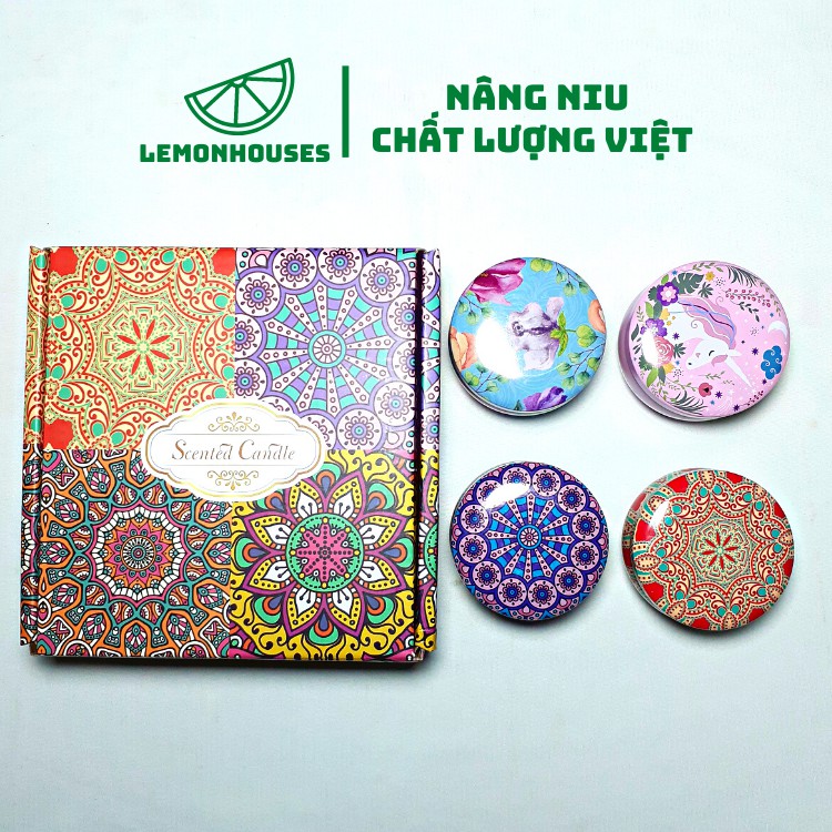 Nến Thơm Hoa Khô Tự Nhiên Chính Hãng, Sáp Thơm Cao Cấp Có Nhiều Mùi Thơm Chanh, Hoa Hồng, Vani, Lavender