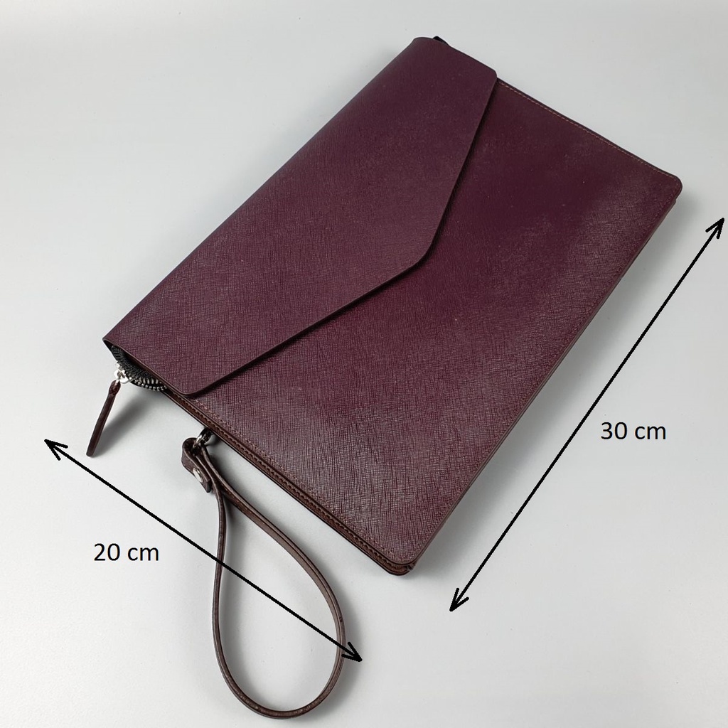 Clutch nam da thật Safiano CL123VB (Vàng bò/Nâu) [Freeship] - 100% da bò thật, bảo hành 3 năm | BigBuy360 - bigbuy360.vn