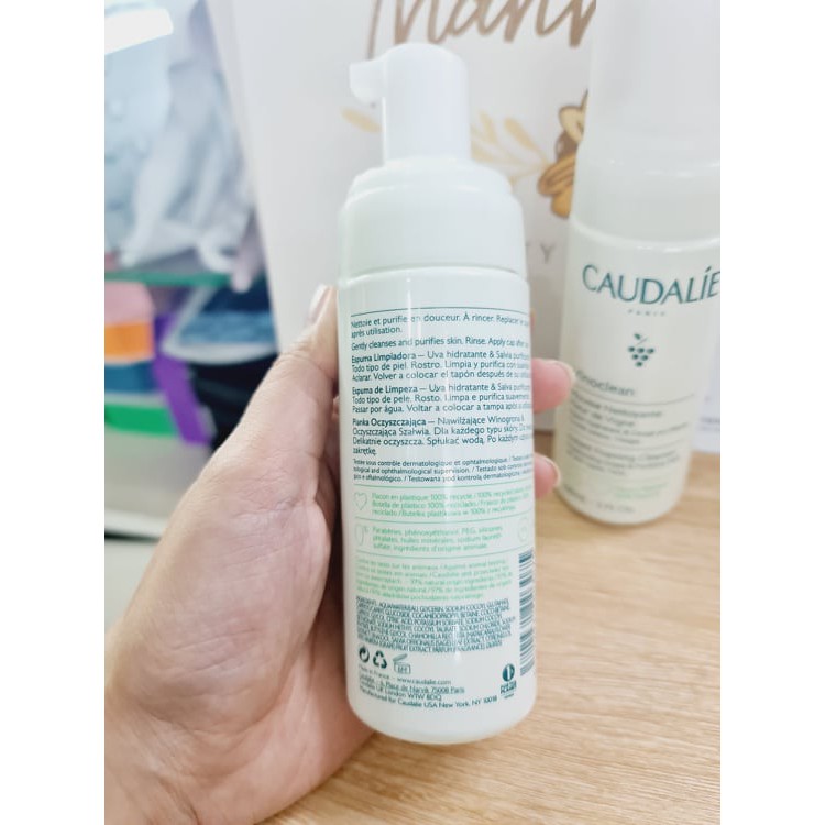 Sữa rửa mặt tạo bọt Caudalie Mousse Nettoyante Fleur De Vigne, làm sạch sâu cho da hiệu quả, dưỡng ẩm và chống lão hóa