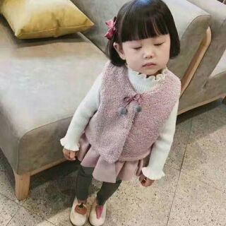 Áo váy gile lông cừu