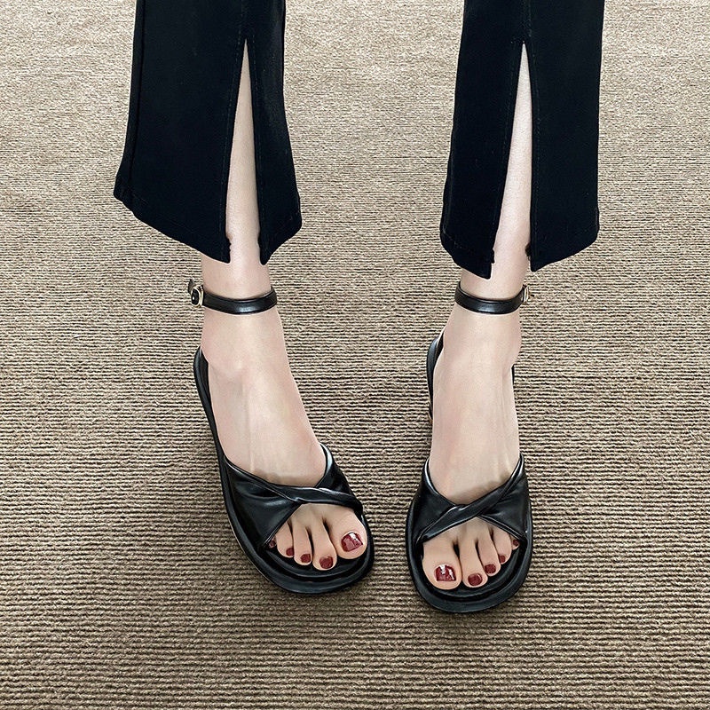 Giày Sandal Cao Gót Phong Cách Hàn Quốc Thời Trang Mùa Hè Kiểu Mới