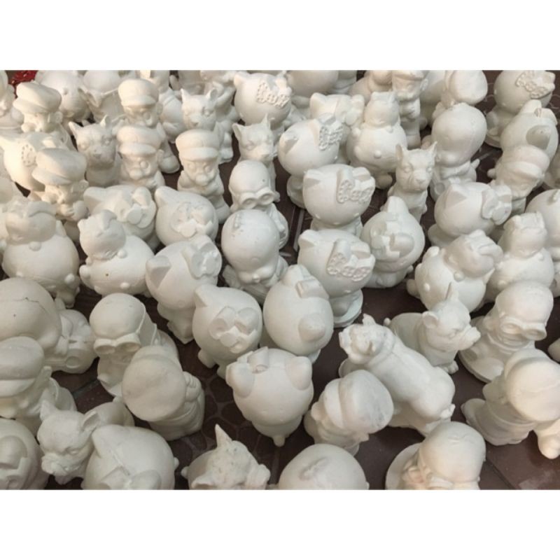 Tượng tô màu 5con kèm màu và cọ