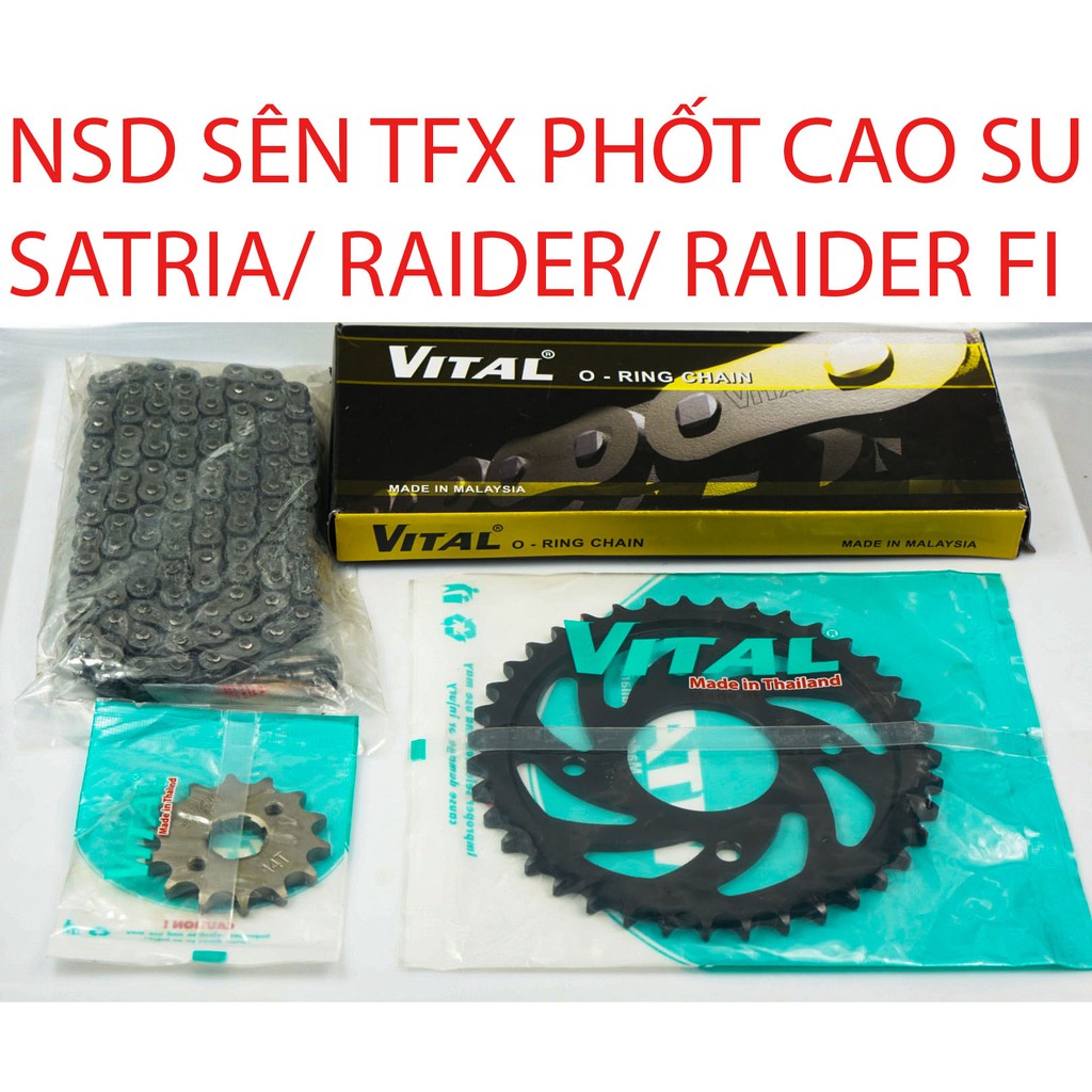 NSD PHỐT CAO SU SATRIA, RAIDER FI - SATRIA FI - RAIDER - Nhông sên dĩa, đĩa tải, xích sên phốt VITAL