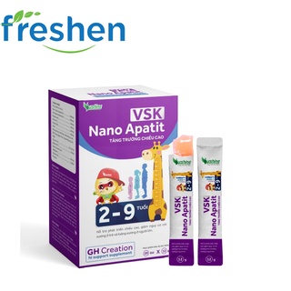 Thạch hỗ trợ tăng chiều cao cho trẻ 2-9 tuổi - growth nano apatit vsk vshine - hộp 20 gói