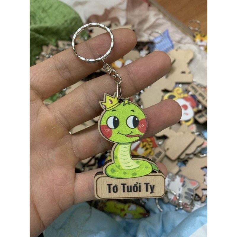 Sỉ 12 móc khoá 12 con giáp bằng gỗ