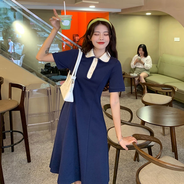 Đầm Dài Cổ Polo Ngắn Tay Thời Trang Mùa Hè Dành Cho Nữ 2022