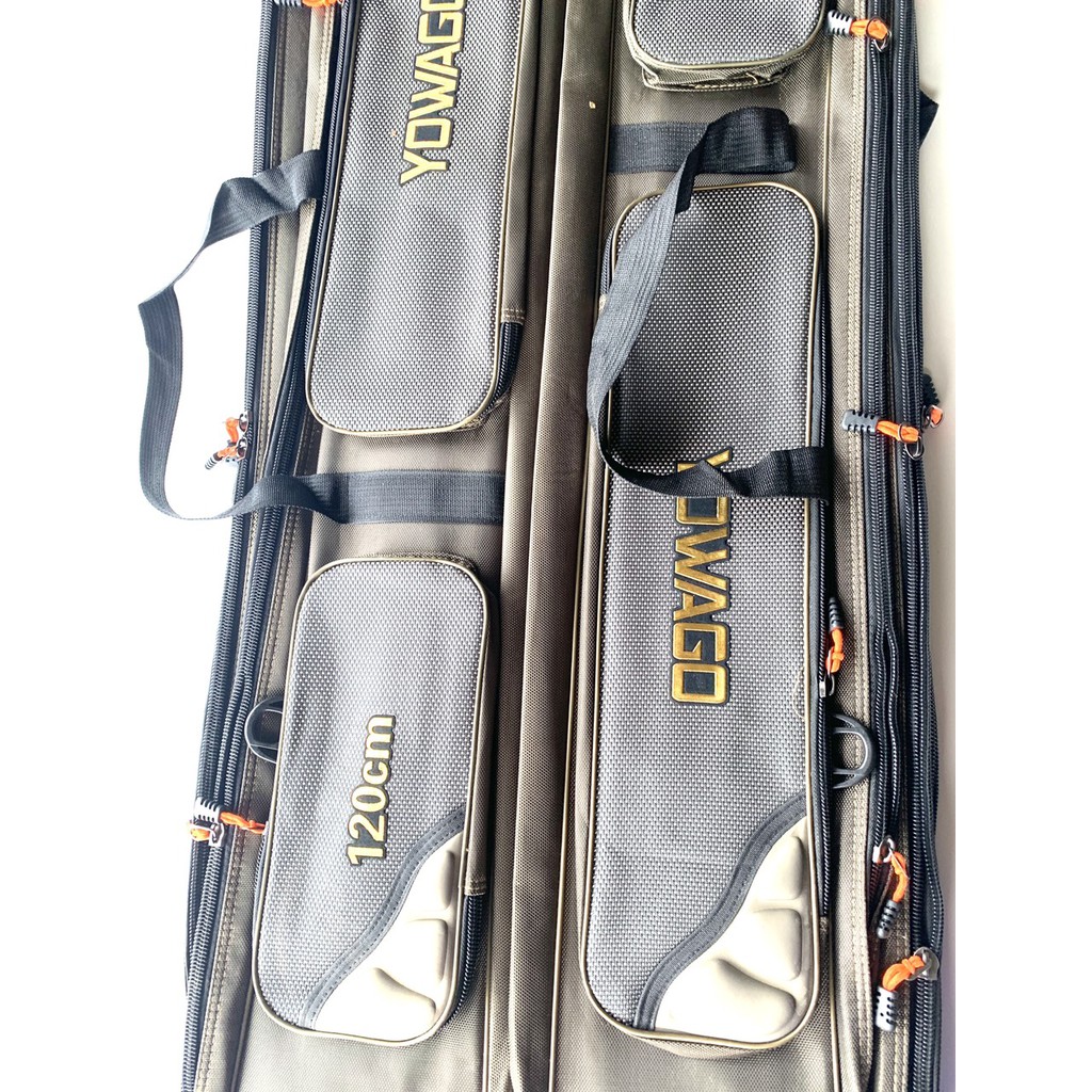 Túi Đựng Cần cao cấp YoMaGo 3 ngăn ( gia công loại 1 ) , đường may tỷ mỷ , khóa kim loại to , chống thấm nước tuyệt đối