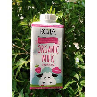Sữa bò hữu cơ Koita nguyên kem / vị dâu / socola ít béo - B