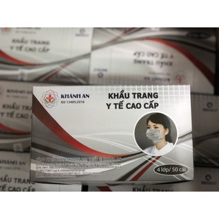 Khẩu Trang Y Tế 4 Lớp Kháng Khuẩn H/50C, Màu Xám