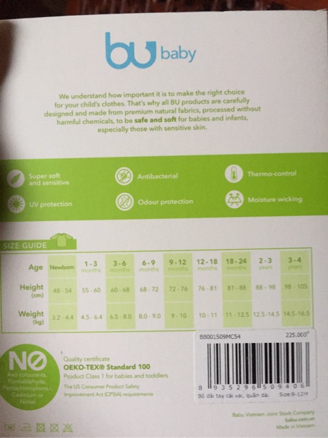 Bộ bu dài tay cài vai cho bé