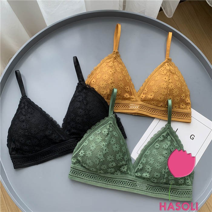 Áo Bra Ren Hoa Cúc Đệm Mỏng Không Gọng Cao Cấp AL41