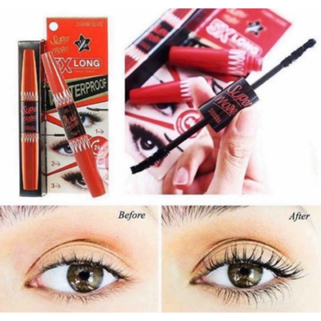 MASCARA NỐI MI 2 ĐẦU SUPER MODEL 5X LONG DEEP BLACK HF893